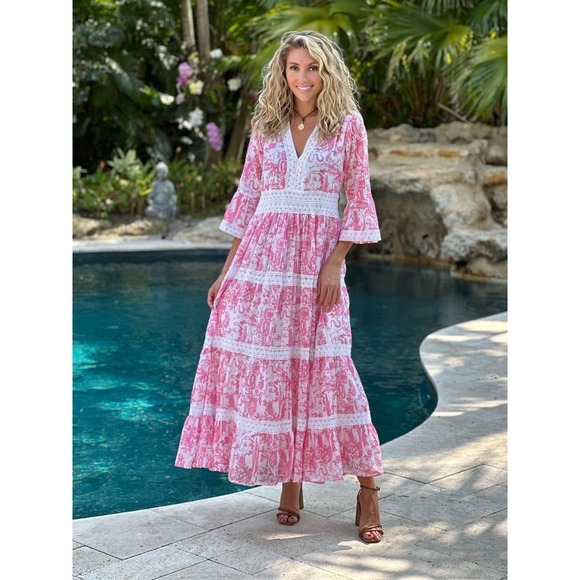 Unbranded Dresses & Skirts - Just Darviny Aziza Long Dress Bayou Hibiscus Sz M